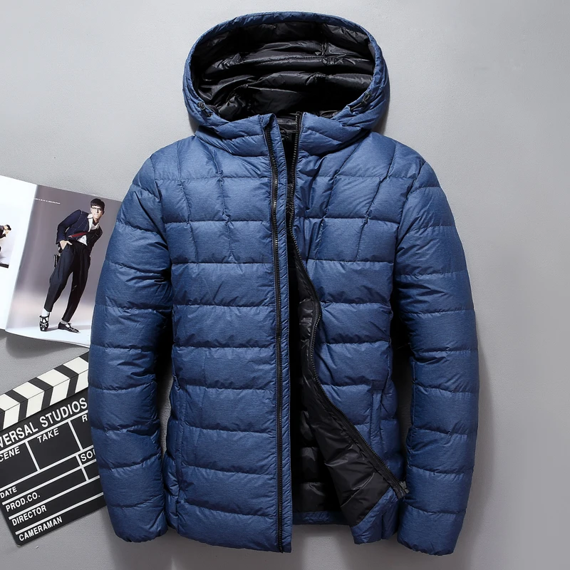 

Tace & Shark brand ultra thin down jacket men high quality causal hat light men down jacket men winter chaqueta plumas hombre