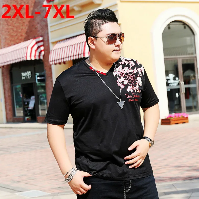 Plus size 10XL 9XL big size Striped Mens T shirt Short sleeves Sleeve ...