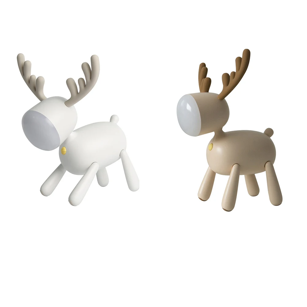 Creative Deer Dog Shape USB Night Light Smart Reading Lamp Gift Table Decor Home Decor Novelty Cute Table Lighting