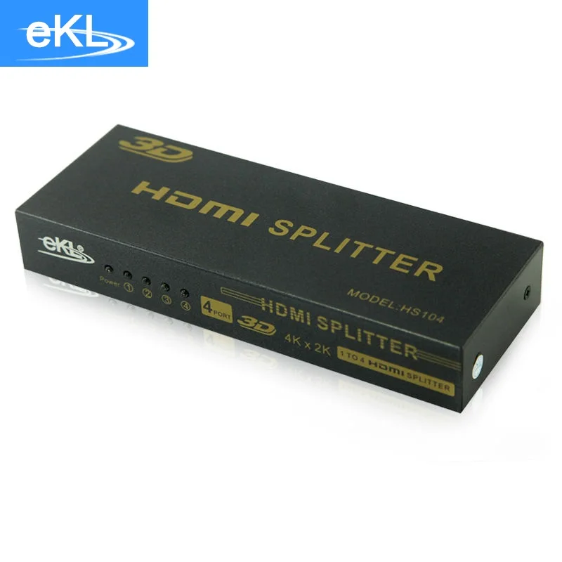 EKL-HS104 HDMI Splitter 1 вход 4 выхода 3D HD видео компьютер К с аудио 1080 P адаптер |