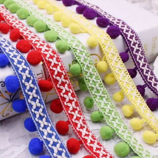 

20 ярдов винтажная вышитая лента 12 мм помпон шариковая лента с бахромой ремесла кружева DIY Швейные аксессуары украшения