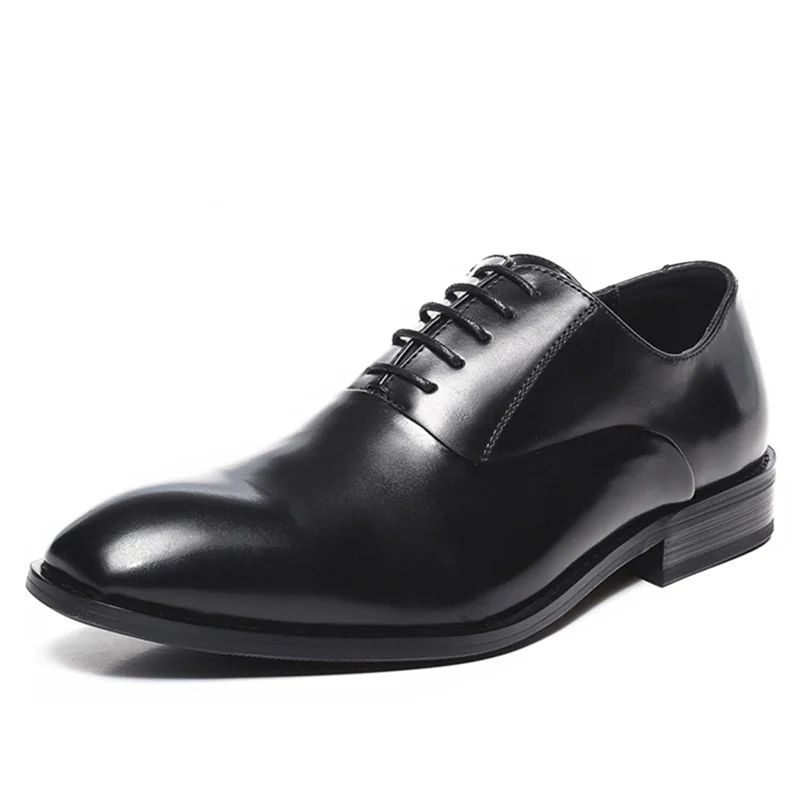 Misalwa/Классические Мужские модельные туфли в стиле ретро с закрытым носком; свадебные офисные мужские официальные туфли; черные брендовые новые деловые оксфорды - Цвет: Black Men Oxfords