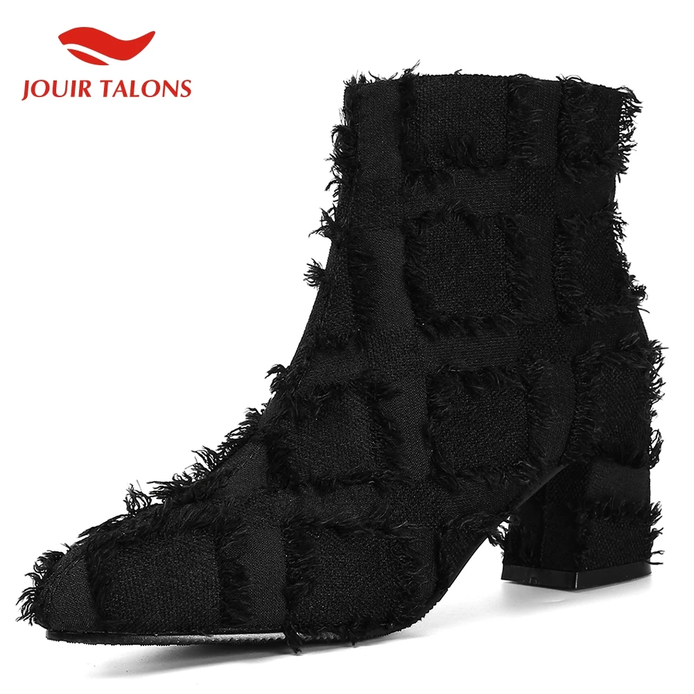 

On Sale 2019 Fashion Big Size 34-45 Add Fur Winter Boots Women Shoes Chunky Heels Shoes Woman Ankle Boots Female