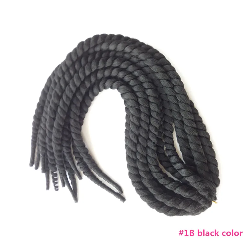 3 упаковки 22 дюйма Pervado волосы надувные Гавана твист вязание крючком косы волос 120 г черный зеленый синтетический Омбре плетение волос для наращивания - Цвет: # 1B