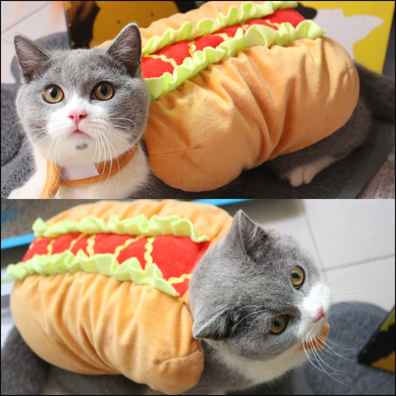 [MPK костюмы для домашних животных] костюм сэндвич-Котов хот-дог, кот бургер, Забавный костюм для котят, кошек и маленьких собак
