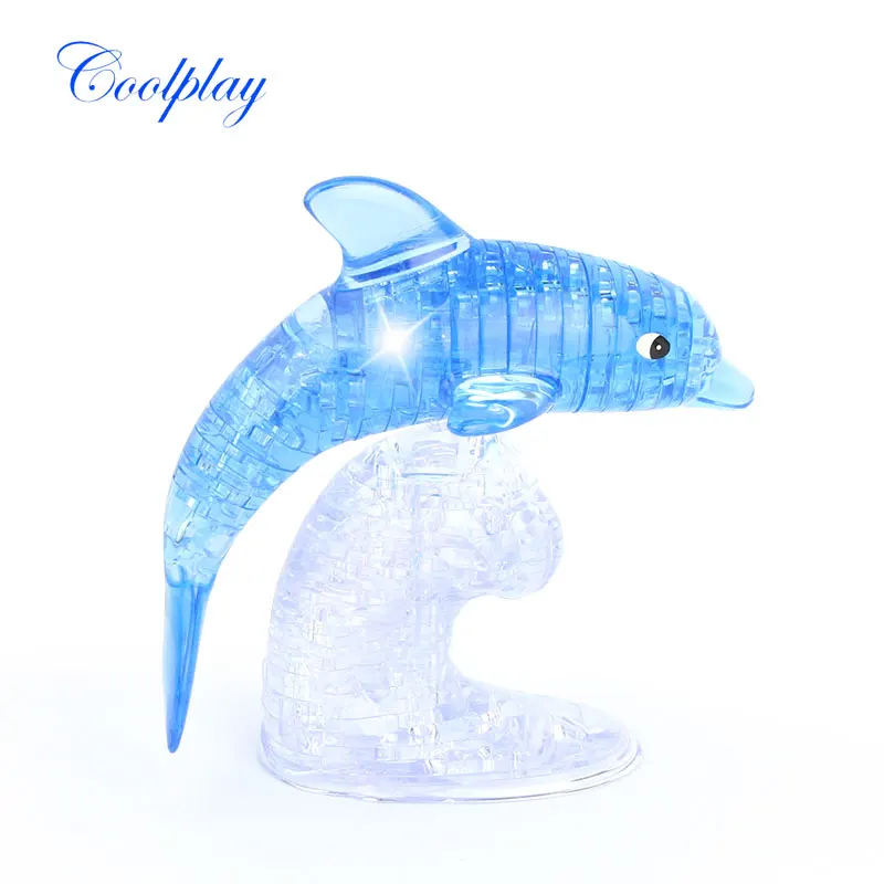 95 шт DIY 3D Дельфин головоломка куб сборка Кристалл модель плавательный игрушки для