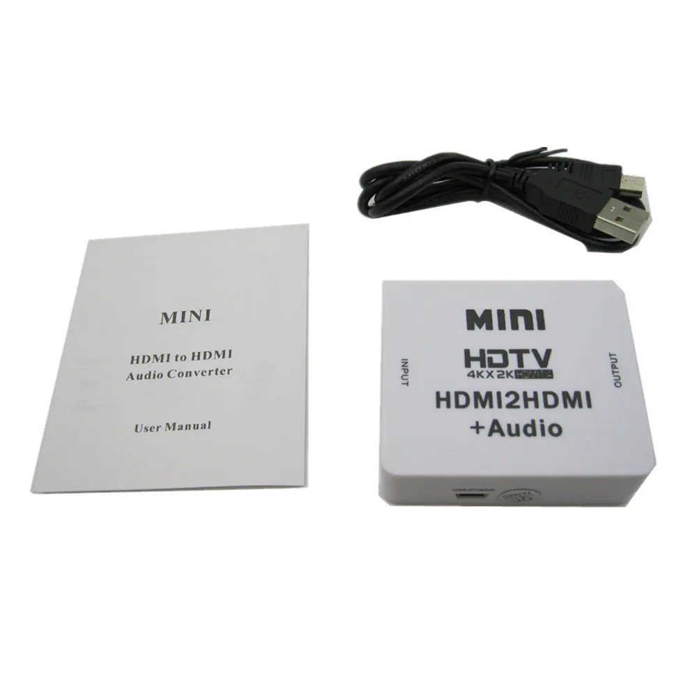 4K/3D HDMI2HDMI+Audio Extractor,HDMI to Audio Adapter Converter USB Power Connector For PC STB DVD PS34 HDTV CCTV Free Shipping