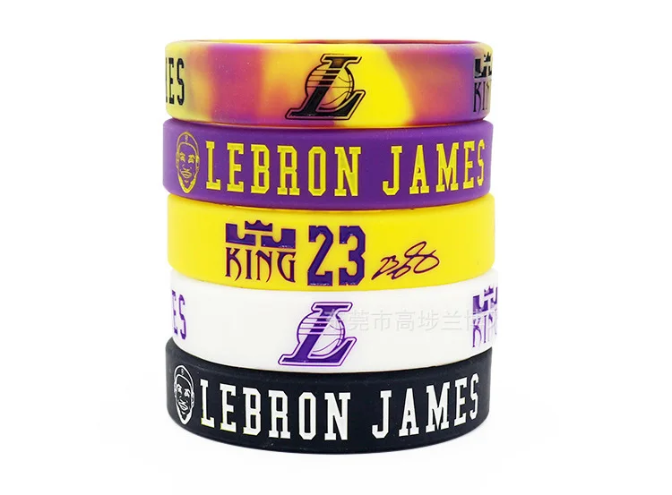 

wholesale 100pcs high quality basketball sports bracelet rubber power bangle silicone wristband as james fans gift