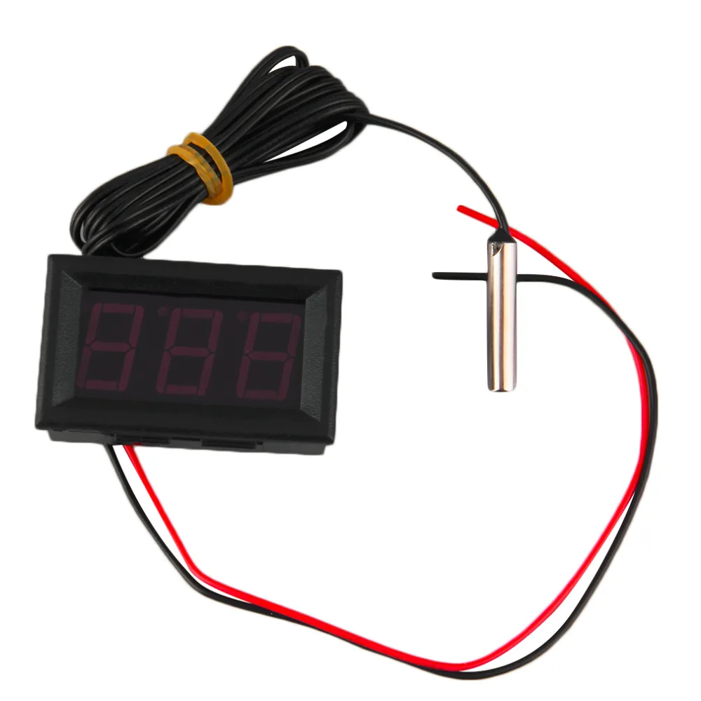 

2017 New Arrival red DC12V Digital Thermometer Temp 2m meter Probe -50~110C Detector Infrared Thermometer