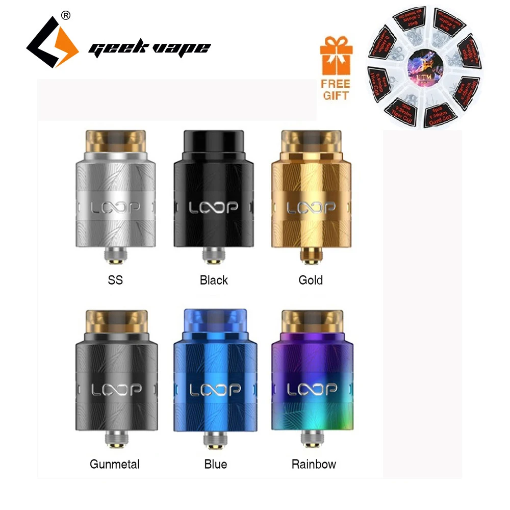 

Free Gift Coil! New Original GeekVape Loop V1.5 RDA Atomizer with Unique W-shaped Building Deck & Sieve Airflow System Ecig Tank