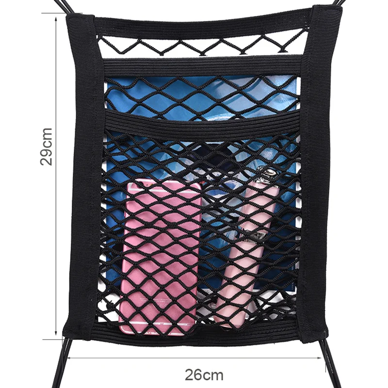 

Car Seat Back Net Organizer String Bag Mesh Auto Storage Stowing Tidying In Car For Automobile Accessories Pocket Car-styling