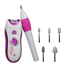 4 in 1 Electric Epilator Depilatory Hair Removal Women Shaver Nail Trimmer Grinder for Body