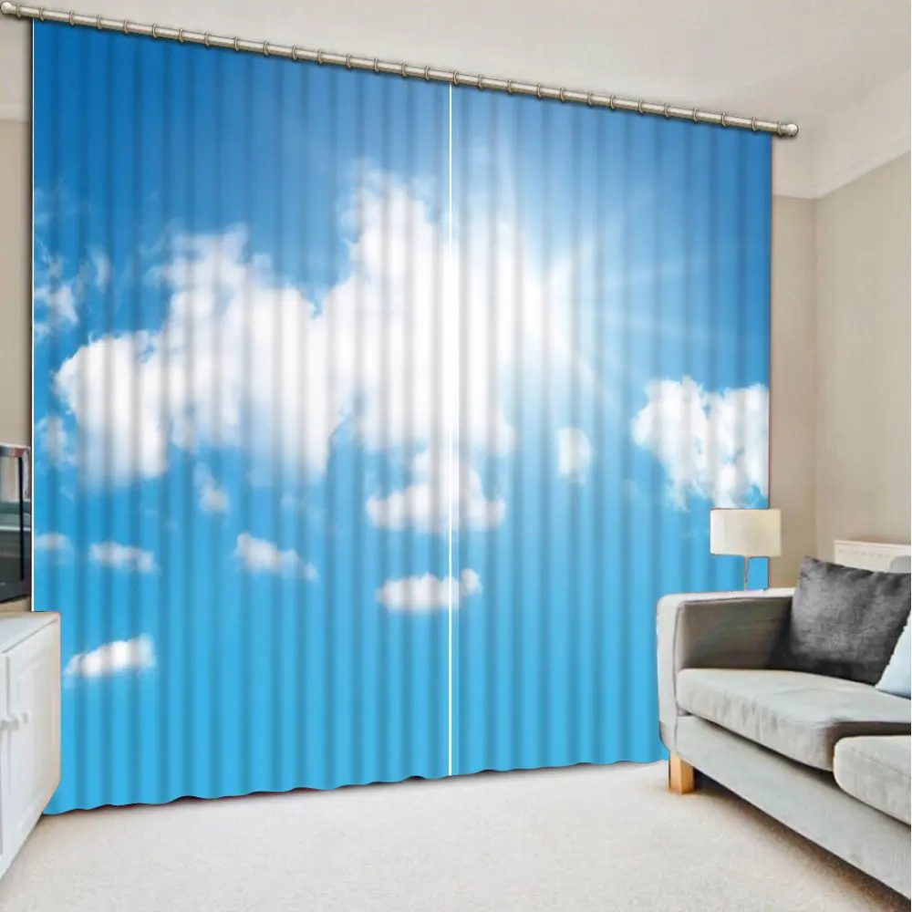 2019 custom modern kitchen curtain Sky Sun 3D Window Curtains Living Room curtains home decor | Дом и сад
