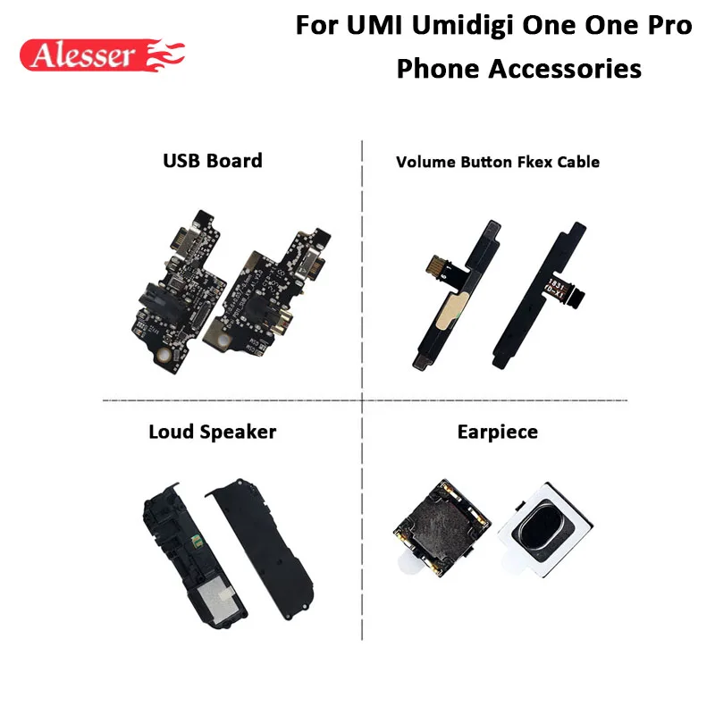 

Alesser For UMI Umidigi One USB Plug Charge Board Volume Button Cable Loud Speaker Assembly For UMI Umidigi One Pro Earpiece