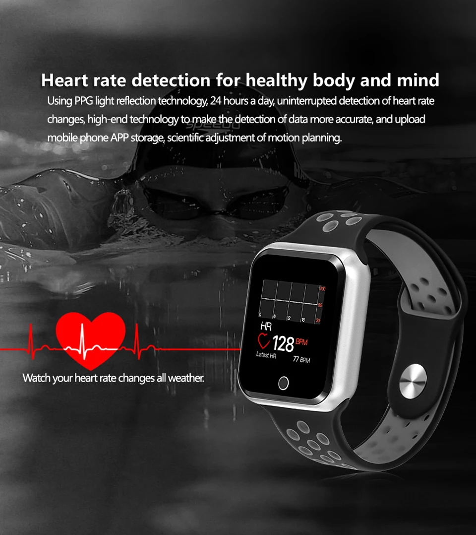 Умные часы Soulusic с Bluetooth, часы IP67, водонепроницаемые, пульсометр, кровяное давление, умные часы для Android iPhone PK IWO 8 F8 S226
