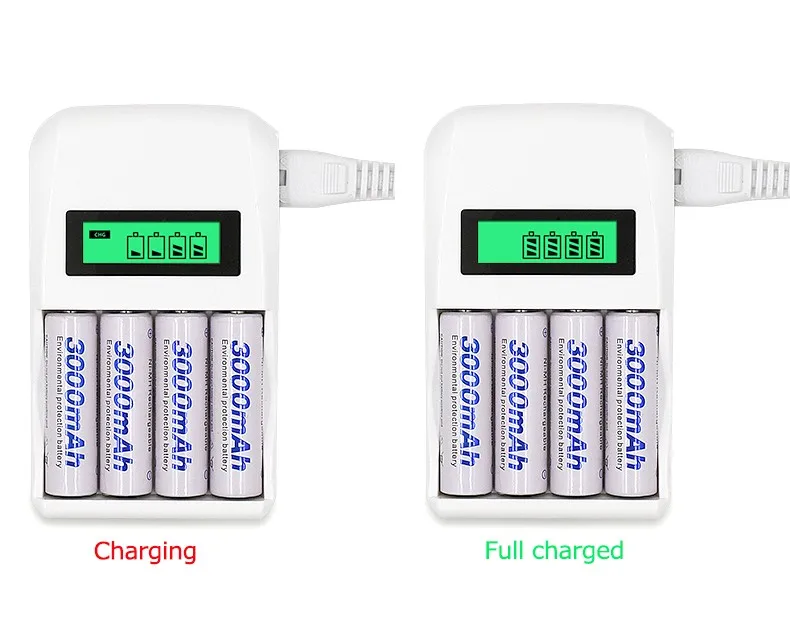 

4 Slots Smart Intelligent Battery Charger C907W For AA / AAA NiCd NiMh Rechargeable Batteries LCD Display