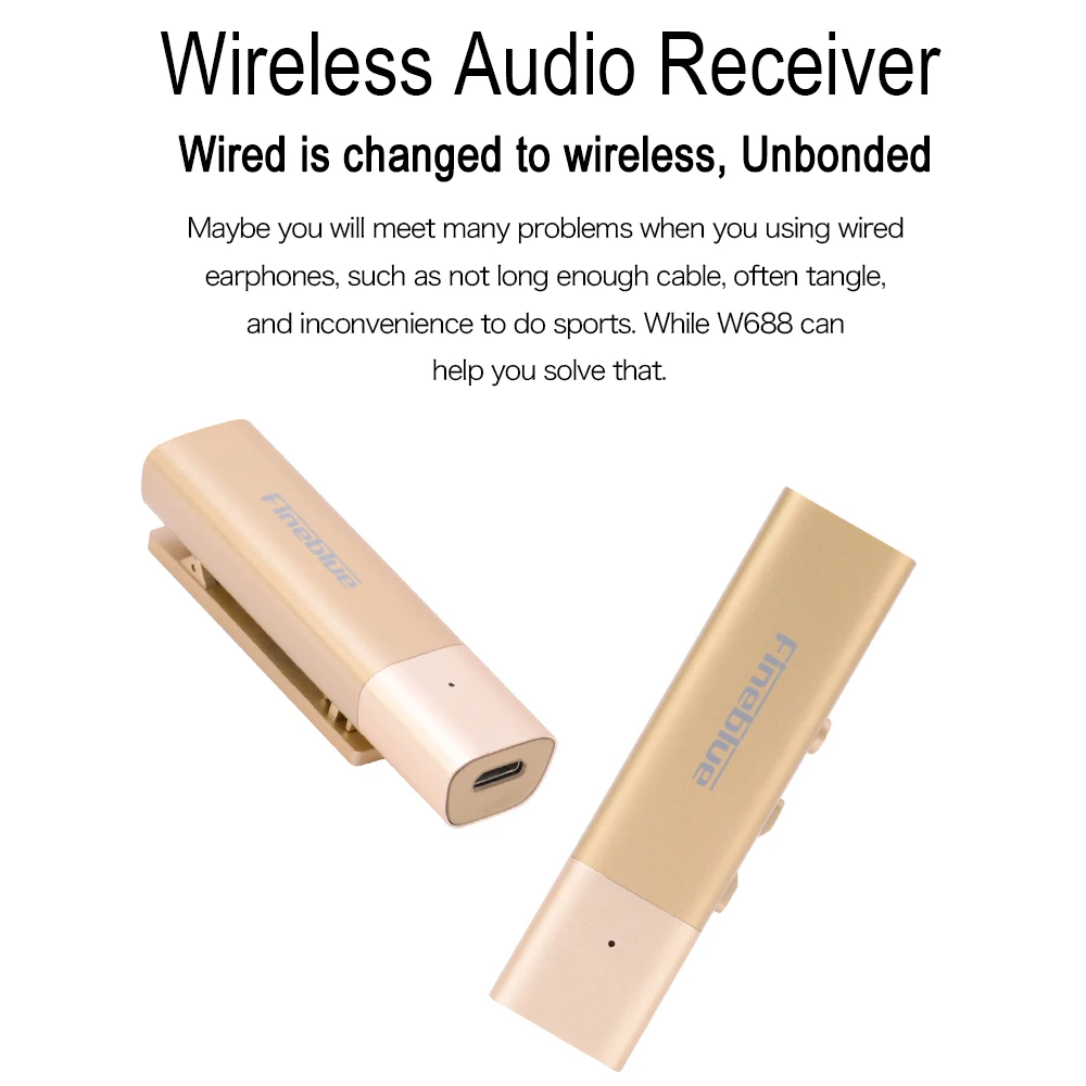 Fineblue новые W688 проводные наушники и bluetooth 4,1 recevier портативные беспроводные HIFi басовый воротник клип handsfree спортивные наушники