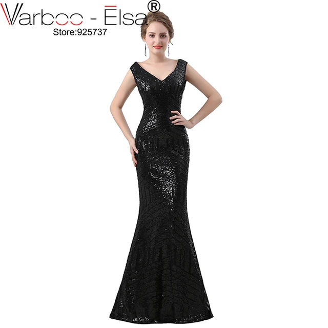 Varboo Elsa Black Shiny Mermaid Evening Dress 2018 New Bling Varboo Elsa Black Shiny Mermaid Evening Dress 2018 New Bling Fashionable Party Gown Y Backless Women