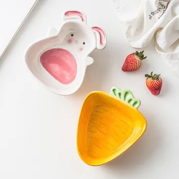 

Japanese Cute Animal Modeling Ceramic Cutlery Set Eat Bowl Baby Cartoon Breakfast Plate Household Creative Dishes Tray