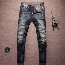 Fashion Classical Jeans Men Vintage Designer Cotton Denim Pants High Quality Slim Fit Retro Washed Ripped Jeans For Men Trousers Fashion Classical Jeans Men Vintage Designer Cotton Denim Pants High Quality Slim Fit Retro Washed Ripped Jeans For Men Trousers