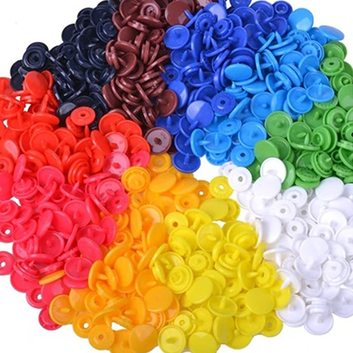 150 Pcs Mixed Color Plastic Buttons Fastener Snaps Sewing Scrapbooking