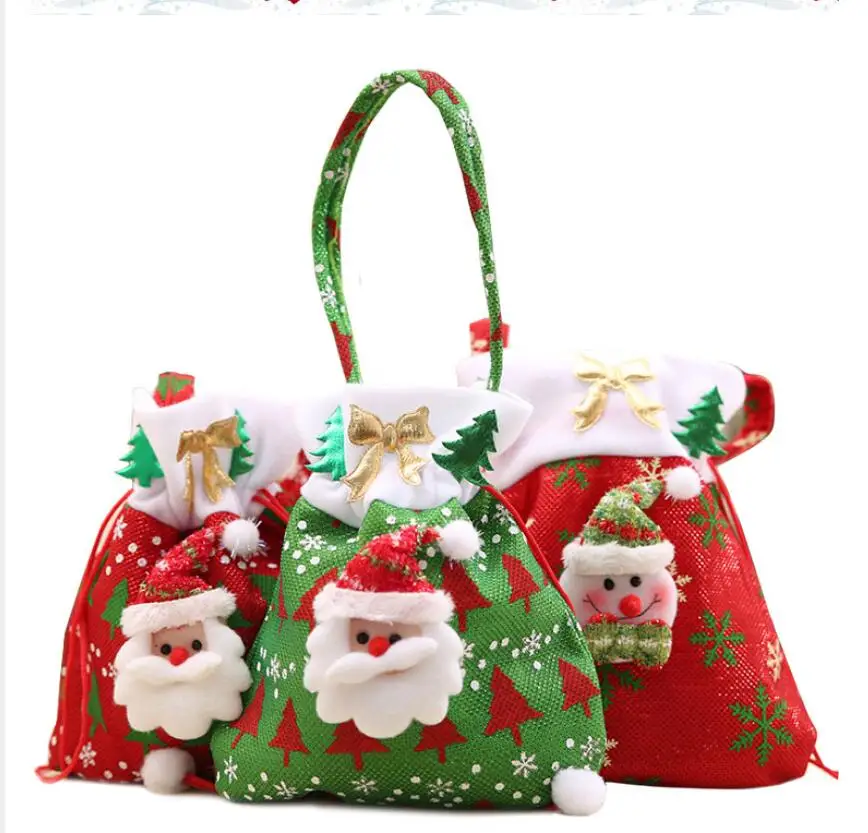 Us 210 0 Christmas Gift Candy Bags Drawstring Favor Package Bulk Set Of Multi Style Neon Colored Goo 100pcs In Stockings