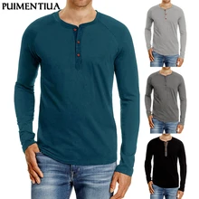 Camiseta de manga larga de primavera y otoño, camiseta informal básica con diseño de telas combinadas para hombre, camisetas deportivas sólidas para trotar