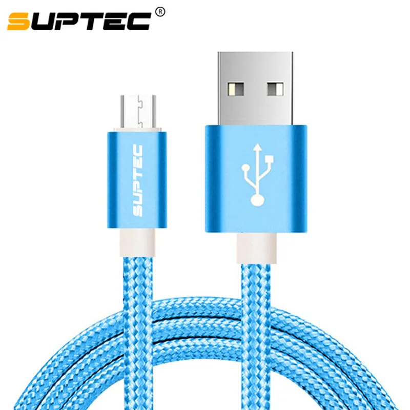 SUPTEC Кабель Micro-USB 5V 2.4A USB кабель с нейлоновой оплеткой, ВЫСОКАЯ ЧЁТКОСТЬ, быстро заряжающийся мобильный телефон кабель зарядного устройства микро-usb для samsung A7/xiaomi/LG/huawei