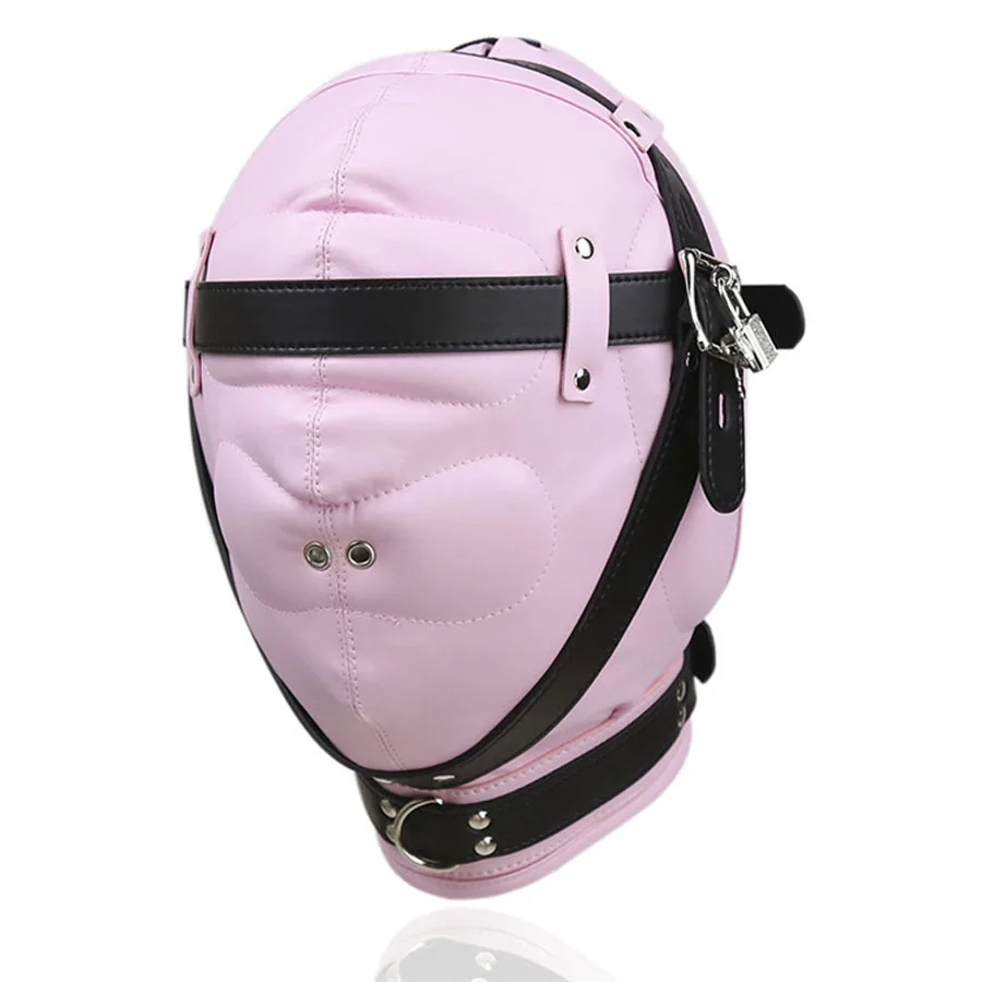 Кожаный мягкий бондаж маска BDSM капюшон голова для косплея кляп Секс игрушки