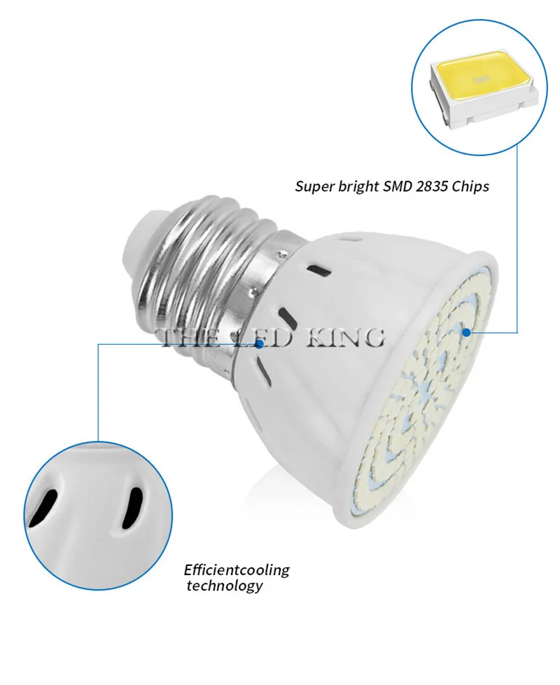 Высокая мощность 2835SMD LED E27 GU10 E14 18 Вт/28 Вт/60 Вт полный спектр светодиодсветильник