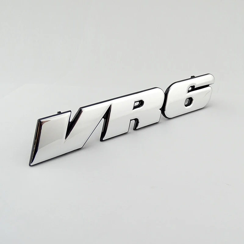 

Chrome 3D Sticker VR6 Car Grill Badge Emblem Decal MK3 Grille Auto Logo for VW Golf Corrado Jetta Passat