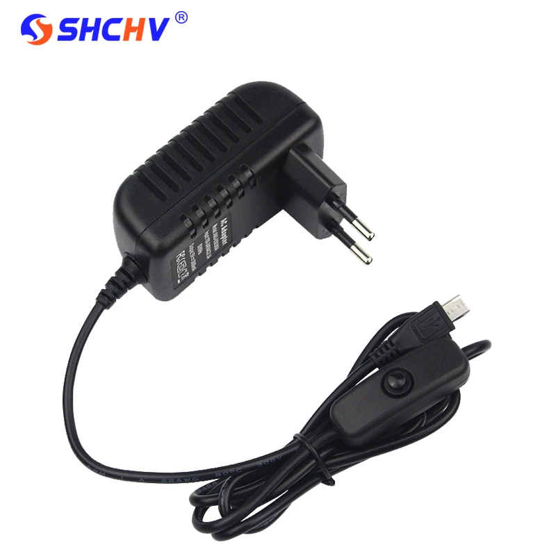 5V 3A Raspberry Pi 3 Model B+ Power Supply Switch Button Power Adapter Supply Micro USB Port for Raspberry Pi 3 Model B+ plus