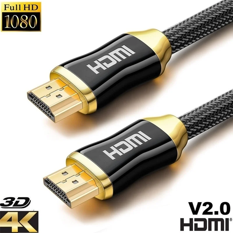 4 K HDMI кабель мужчинами HDMI 2,0 шнур высокое Скорость для PS3 PS4 Xbox HD TV Box проектор монитора компьютера MacBook ноутбука 1 м 2 м
