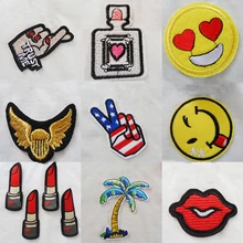 5 шт./партия вышитые железные на мультяшных декоративных пластырей для одежды DIY полосатая одежда Лоскутная наклейка на заказ заполняющие отверстия