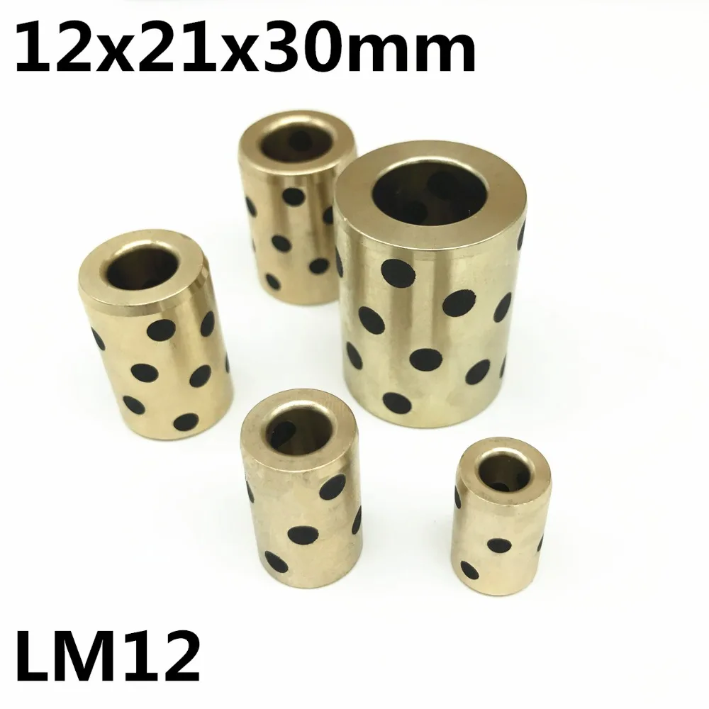 

4pcs 12x21x30 mm linear graphite copper set bearing copper bushing oil self-lubricating bearing JDB Free shipping LM12UU LM12