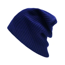 Новинка, мужская и женская шерстяная шапка, Европейская и американская мода, теплая вязаная шапка, осенняя и зимняя одноцветная полосатая шапка