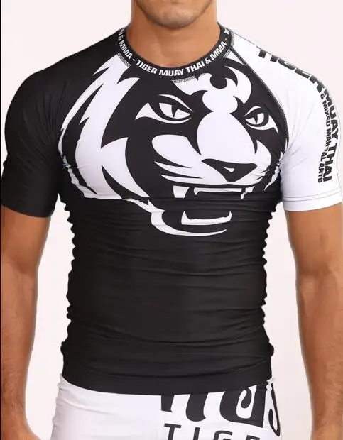 Футболка для тренировок и упражнений с принтом тигра L XL|top men|fight manmen tops |