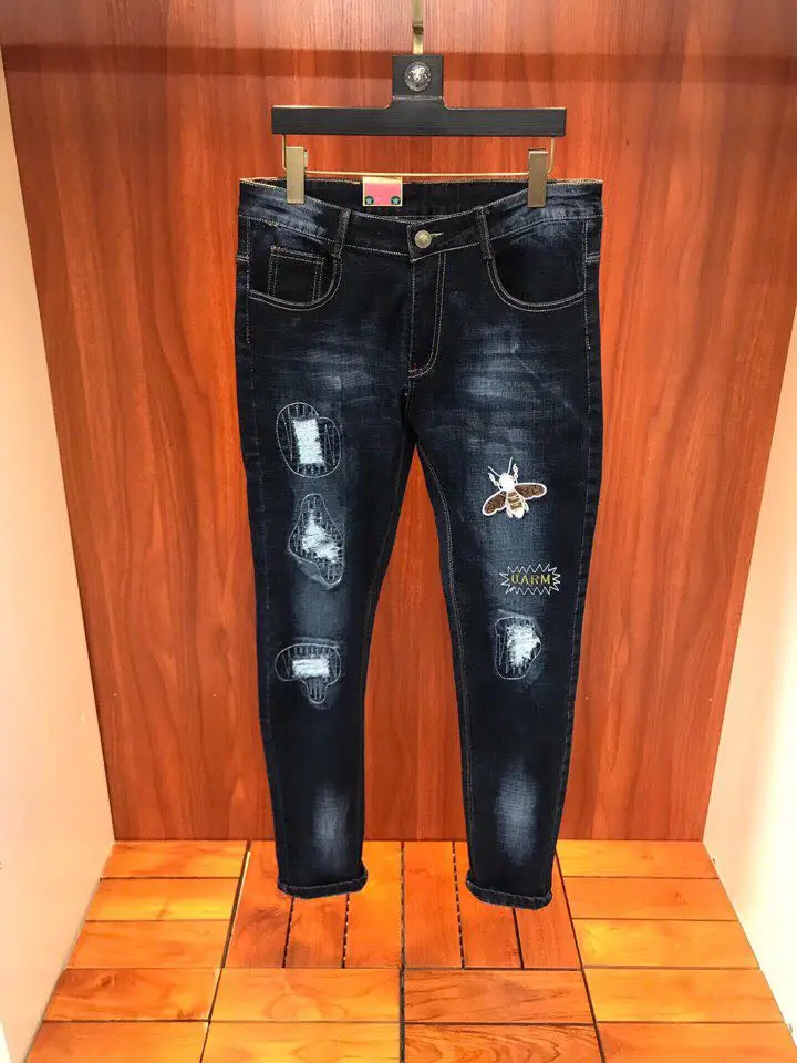 HFA0229 модные для мужчин джинсы для женщин 2019 взлетно посадочной полосы Роскошные европейский дизайн вечерние стиль