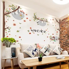 Cartoon koala Wall Stickers For living room Decoration DIY Removable Background Wall Decal Home Decor QTM422