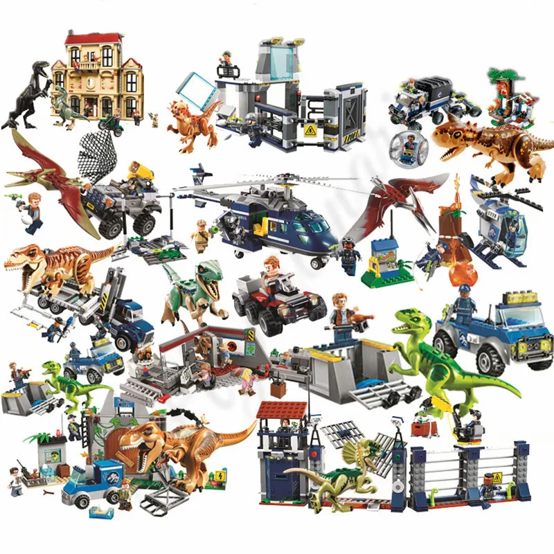 

Jurassic World Park Dinosaur Tyrannosaurus Rex Indominus Indoraptor Figures Building Block Brick Toys Compatible with Lego