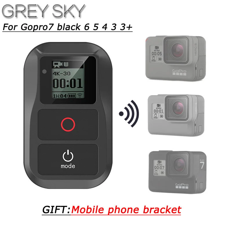 

Newest Hero5 Hero6 Remote For Gopro Hero7 Black Wifi Waterproof Remote Control For Go pro Hero 5 6 7 Black 4 5 Sessi 3+Accessory