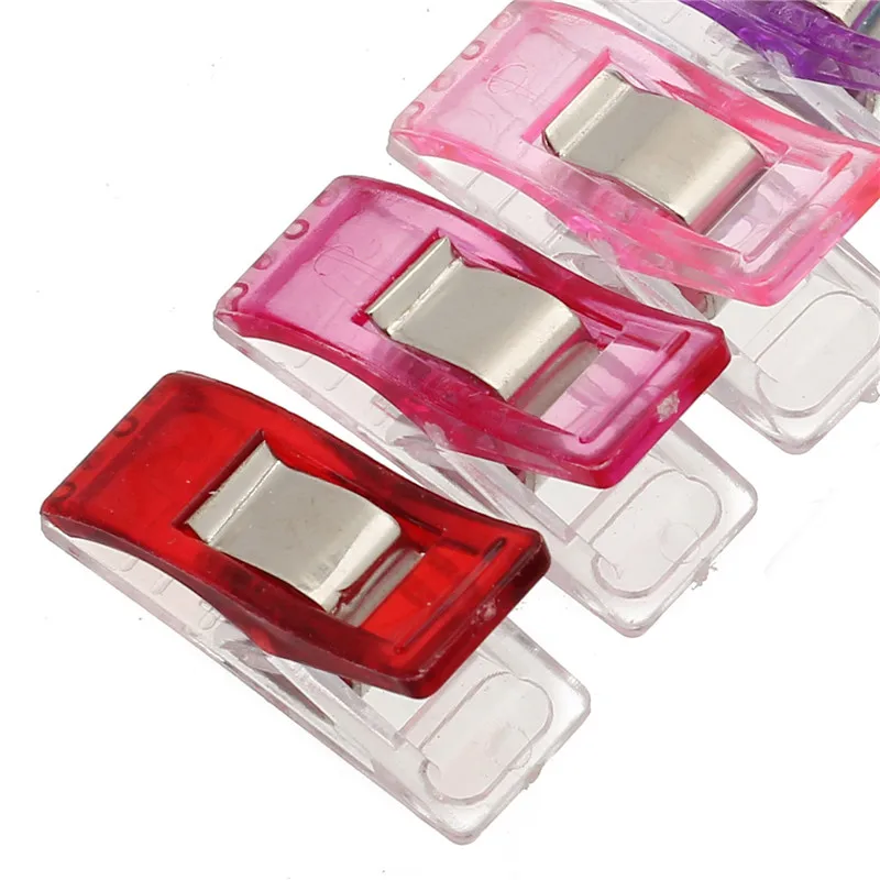 50pcs/Lot Mixed Color Plastic DIY Patchwork Fabric Clips Clamps for