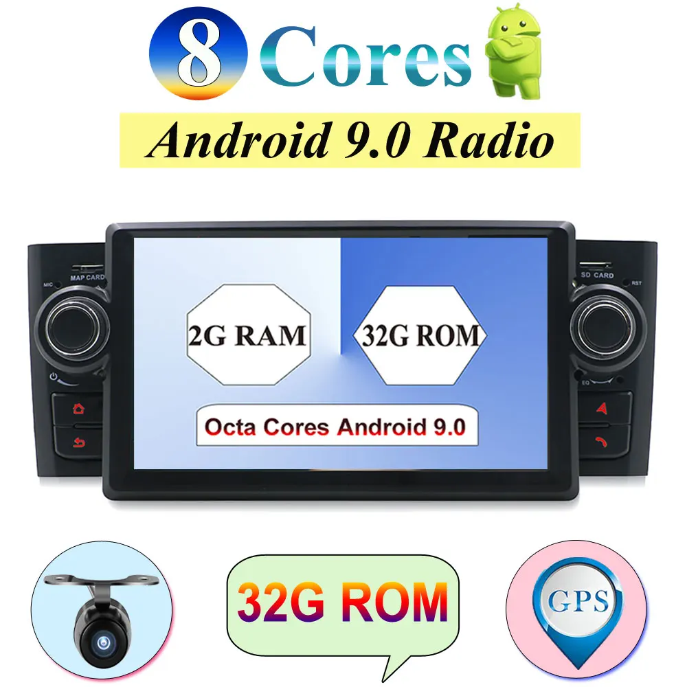 Top Android 9.0 Octa Core GPS Navigation 7" Car DVD Multimedia for Fiat Linea Grande Punto 2007-2012 with WIFI SWC 0 Top Android 9.0 Octa Core GPS Navigation 7" Car DVD Multimedia for Fiat Linea Grande Punto 2007-2012 with WIFI SWC 0