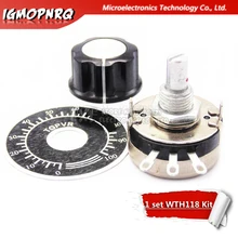 1 lote/3 peças wth118 kit diy peças 2w 1a potenciômetro 1k 2.2k 4.7k 10k 22k 47k 100k 470k 1m MF-A03 + wht118 + 0-100