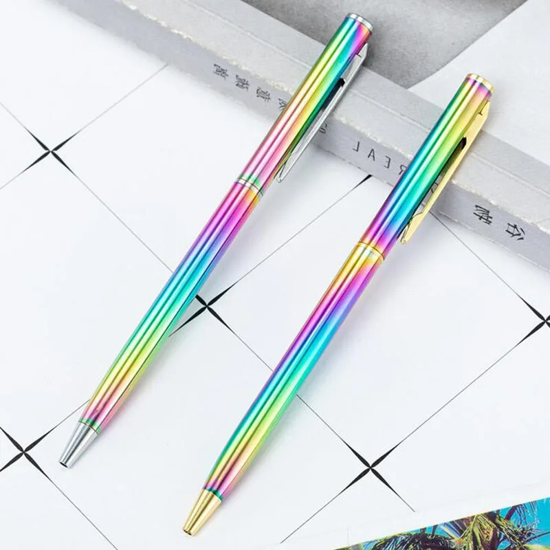 

Fashion Rainbow Gradation Ballpoint Pen Student Exquisite Stationery School Office Supplies Signature Pen Writing Tools Gifts