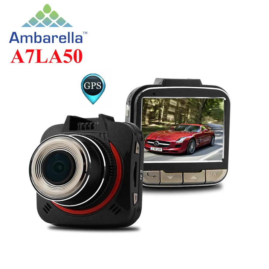 Ambarella A7LA50 GPS Car DVR GS52D G52D Mini Camera Full HD 1296P 170 Degrees Wide Angle with G-Sensor ADAS Dash Cam | Автомобили и