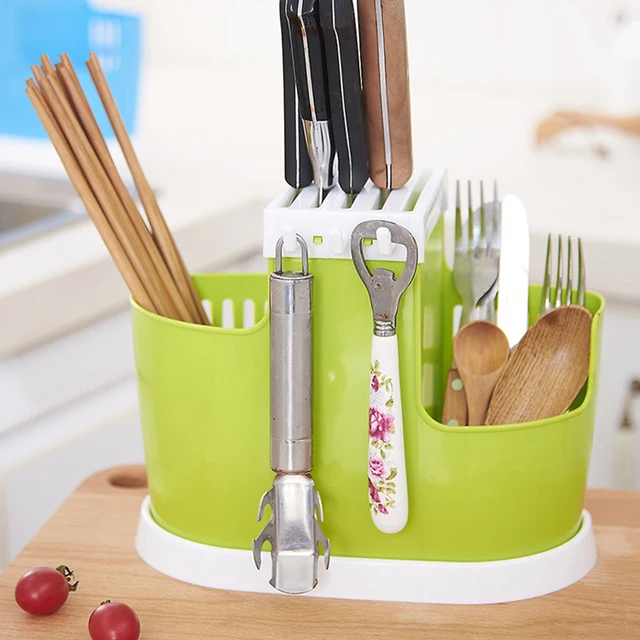 Multifunctional Kitchen Storage Rack Kitchen Knife Fork Shelf Drain