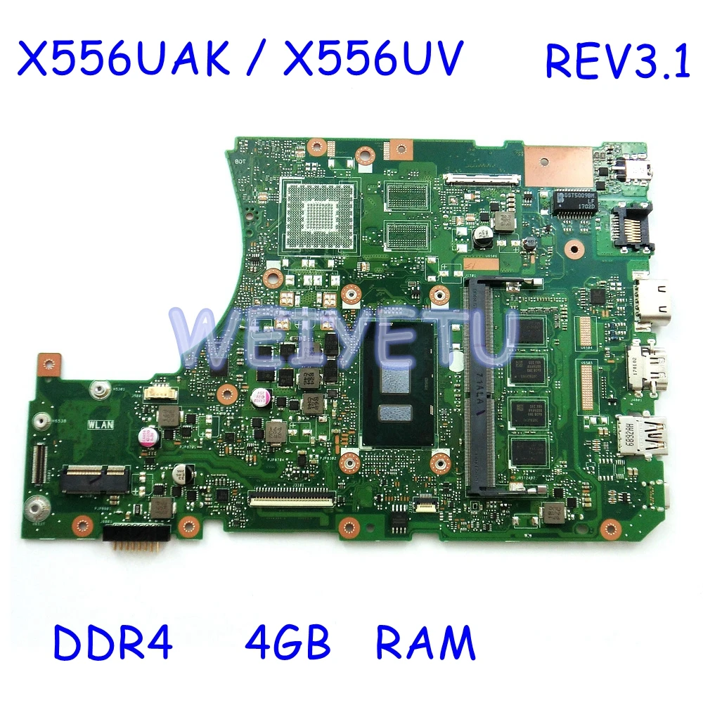 

X556UAK XB._4G/I3/I5/I7CPU/AS Motherboard for ASUS For ASUS X556UA X556U X556UV K556U FL5900 laptop GM Motherboard Mainboard