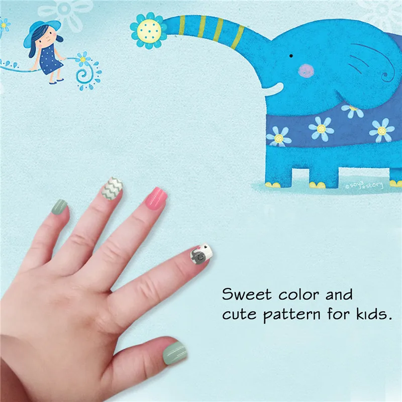 Накладные ногти VIVI для приклеивания слоника с безопасной конструкцией 30 шт. прессованные накладные ногти ABS для девочек, детей, женщин, сделай сам для ногтей