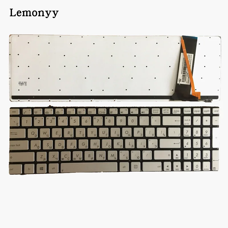 Russian Laptop keyboard for ASUS N56 N56V U500VZ N76 R500V R505 N550 N750 Q550 RU layout silver wit